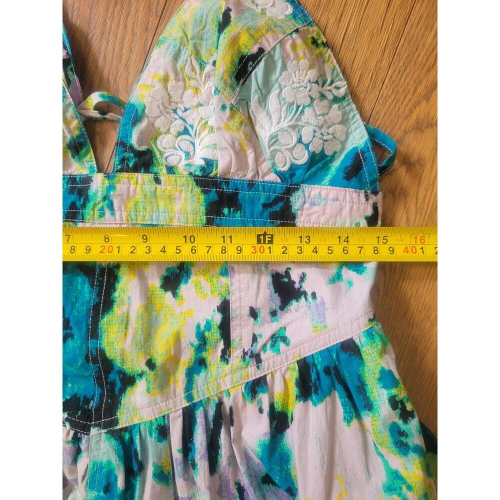 Free People Long Love Triangle Midi Dress Boho Hippy Festival Embroidered EUC S - Picture 14 of 14